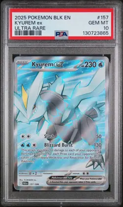 Kyurem Ex Ultra Rare Pokemon Blk En-Black Bolt 157/086 PSA 10 - Image 1