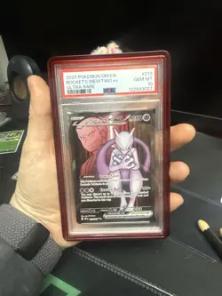 Pokemon Destined Rivals Team Rockets Mewtwo 208/182 PSA 10 Gem Mint WITH Guard - Image 1