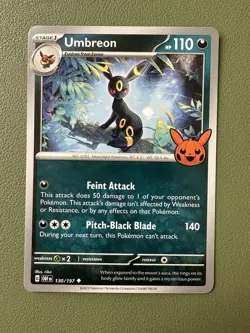 Umbreon Near Mint Trick or Trade 2024 Booster Promo Pokemon TCG 130/197 - Image 1