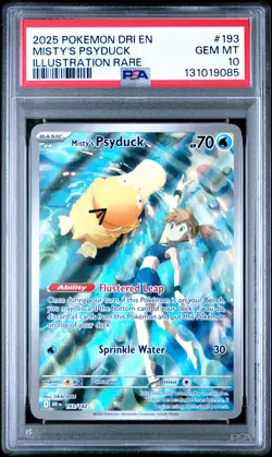 2025 POKEMON DRI EN-DESTINED RIVALS ILLUSTRATION RARE MISTY'S PSYDUCK PSA 10 - Image 1