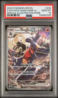 2025 POKEMON DRI EN-DESTINED RIVALS #232 CYNTHIA'S GARCHOMP EX PSA 10 - Image 1
