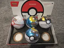 4 - Pokemon TCG PokeBall Tins H24 E25 Lot w/ Display - 12 Packs - Image 1