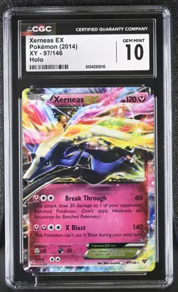 CGC 10 Xerneas EX 97/146 Ultra Rare Holo XY Base Set 2014 Pokemon TCG - Image 1