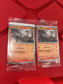 🔥x2 Pokemon Phantasmal Flames Reshiram 017/094 Barnes & Noble Promo Stamped - Image 2