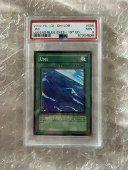 2002 Yu-Gi-Oh! LOB Legend Blue Eyes 1st Ed #050 UMI PSA 9 MINT - Image 1