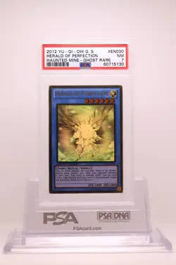 2012 Yu-Gi-Oh! Herald Of Perfection Haunted Mine Ghost Rare #EN030 PSA 7 - Image 1