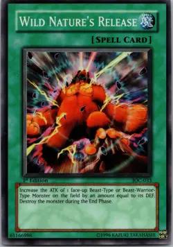 Yugioh Wild Nature's Release IOC-033 1st Edition Super Rare NM - Image 1