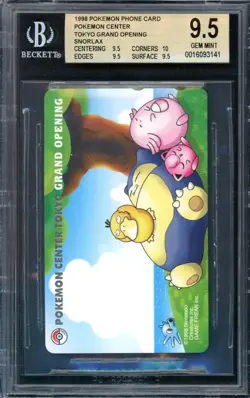 Pokemon Center Tokyo Grand Opening Phone Card Ft. Snorlax 1998 Japanese BGS 9.5 - Image 2