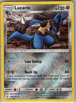 Lucario 126/214 Reverse Holo - SM - Unbroken Bonds - Pokemon Card - LP - Image 1