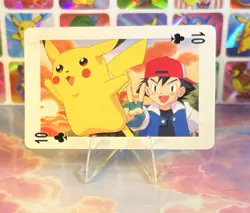 Pikachu Pokemon Vintage Playing Poker Card Charizard Nintendo - Prism Holo Back - Image 1