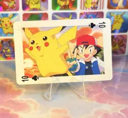 Pikachu Pokemon Vintage Playing Poker Card Charizard Nintendo - Prism Holo Back - Image 2