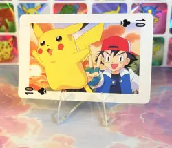 Pikachu Pokemon Vintage Playing Poker Card Charizard Nintendo - Prism Holo Back - Image 3