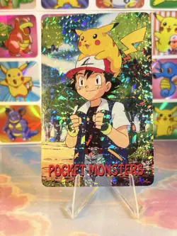 Pikachu Pokemon Vintage Playing Poker Card Charizard Nintendo - Prism Holo Back - Image 5