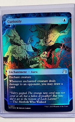 2023 MTG Magic the Gathering Wilds of Eldraine WOE Borderless Foil #17 Curiosity - Image 1