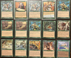 Vintage Magic The Gathering 1993-1998 Green Deck Black/Silver Boarder Lot 15 - Image 1
