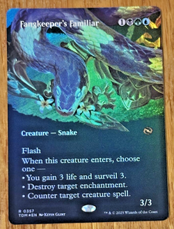 MTG Tarkir Dragonstorm, Fangkeeper's Familiar - Borderless Foil - Image 1