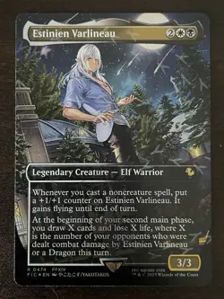 MTG Magic Final Fantasy 14 ESTINIEN VARLINEAU 0474 Borderless Chocobo Track Foil - Image 1