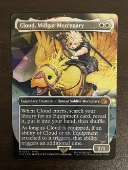 MTG Magic Final Fantasy 7 CLOUD MIDGAR MERCENARY 0564 Chocobo Track Foil Promo - Image 1
