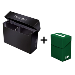 Ultra PRO Oversized Tri-Compartment Black Deck Box and 1 Green Deck Box - Image 1