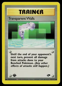 Pokemon Card - Transparent Walls Gym Challenge 1st Edition 125/132 Common - Image 1
