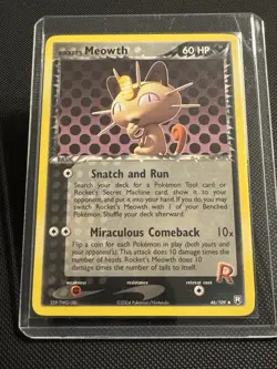 ⭐NM+ Rocket's Meowth 46/109 Team Rocket Returns Regular Pokemon TCG - Image 1