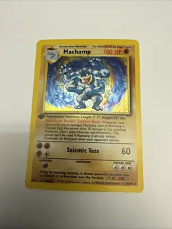 Machamp 1st Edition Holo WOTC Pokemon TCG Base Set 8/102 Rare LP Ungraded - Image 1