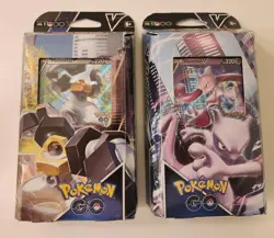 x2 Pokemon Go V Battle Deck Box Mewtwo & Melmetal Sealed Set One of Each! - Image 1