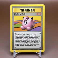 Pokemon TCG Clefairy Doll Base Set Trainer 70/102 Unlimited Rare LP - Image 1