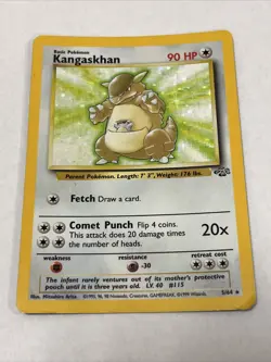 Pokemon TCG Kangaskhan Jungle 5/64 1st Edition Holo Rare Card WOTC MP - Image 1
