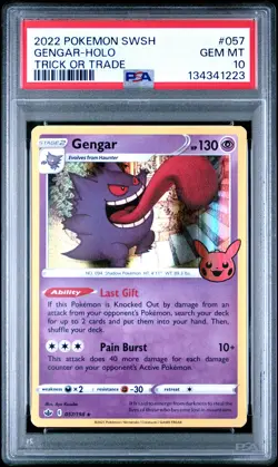 2021 POKEMON SWORD & SHIELD CHILLING REIGN #057 GENGAR-HOLO PSA 10 - Image 1