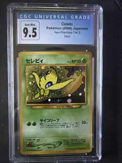 Pokemon CGC 10 (9.5 Blue Label) Japanese Celebi Neo Premium File 3 Holo Gem Mint - Image 1