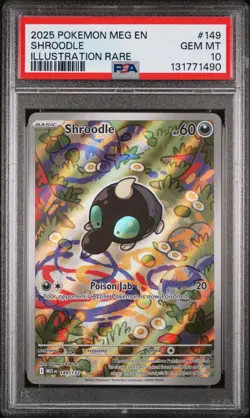 2025 POKEMON MEG EN-MEGA EVOLUTION ILLUSTRATION RARE #149 SHROODLE PSA 10 - Image 1