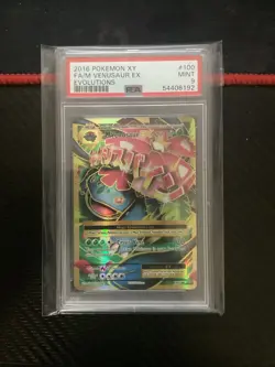 2016 POKEMON XY EVOLUTIONS #100 FULL ART/M VENUSAUR EX PSA 9 - Image 1