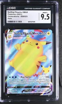 ✨ CGC 9.5 Surfing Pikachu Vmax 009/025 Pokemon Celebrations 2021 English - Image 1