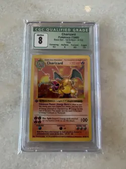 1999 POKEMON 4/102 CHARIZARD-HOLO 1st Edition CGC 8 - Image 1