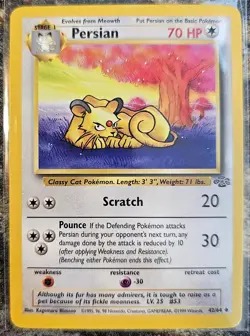 1999 Pokemon Jungle Set Persian 42 NM or Better - Image 1