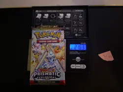 GOD PACKU 21.63g VERY HEAVY Prismatic Evolutions Pokemon Sealed Booster Pack New - Image 1