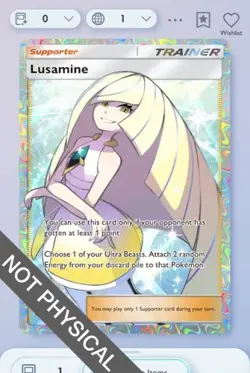 Pokemon TCG POCKET - Lusamine Full Art 2⭐, Extradimensional Crisis, English - Image 1