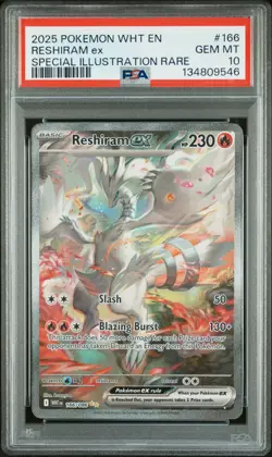 2025 POKEMON WHT EN-WHITE FLARE SPECIAL ILLUSTRATION RARE RESHIRAM EX PSA 10 - Image 1