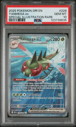 2025 POKEMON DRI EN-DESTINED RIVALS SPECIAL ILLUSTRATION RARE YANMEGA EX PSA 10 - Image 1
