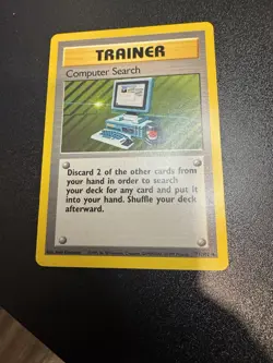 Pokemon Base Set Computer Search 71/102 Non Holo Rare Unlimited 1999 LP - Image 1