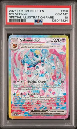 2025 POKEMON PRE EN-PRISMATIC EVOLUTIONS #156 SYLVEON EX PSA 10 - Image 1