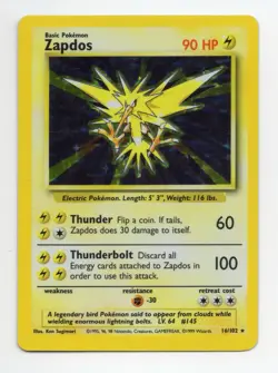 Pokemon TCG Zapdos Holo Rare Base Set 20/130 LP- - Image 1
