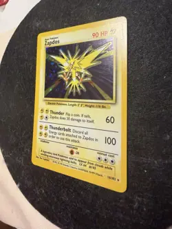 Pokemon TCG Zapdos Holo Rare Base Set 20/130 LP- - Image 3