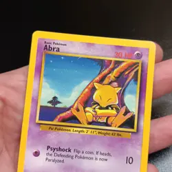 Abra 43/102 Base Set Pokemon Card Wizards Of The Coast 1999 Vintage LP - Image 5