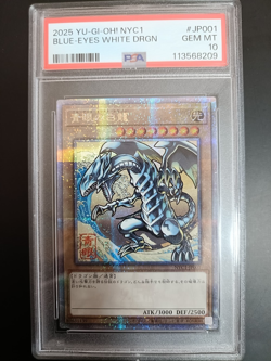 Yu-Gi-Oh! Blue-Eyes White Dragon PSA 10 + Japan Post Stamp Set JP Exclusive - Image 1