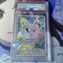 Pokemon Card TCG Clefairy CHR PROMO Lillie Indonesian SM Dream League PSA 9 - Image 1