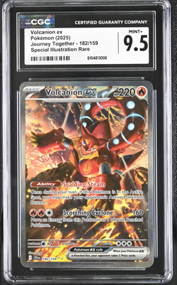 Pokemon TCG Volcanion EX Full Art Holo Card Scarlet & Violet 182/159 CGC 9.5 - Image 1