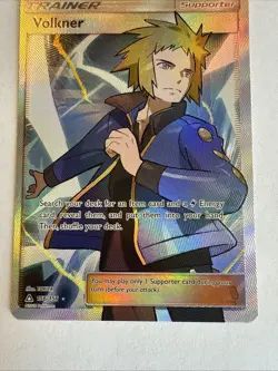VOLKNER Full Art Ultra Rare 2018 Sun & Moon Ultra Prism Pokemon Card 156/156-NM - Image 3