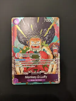 Bandai Card Fest 25-26 One Piece Monkey D Luffy Afro Promo Card OP07-073 English - Image 1